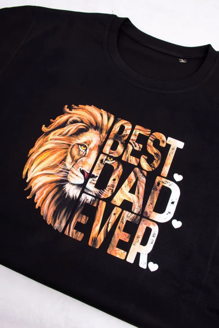 Koszulka best dad ever z lwem
