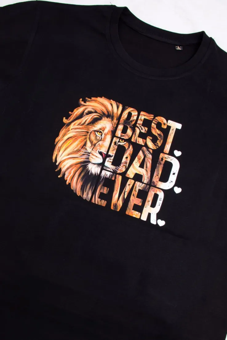Koszulka best dad ever z lwem