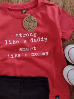 Koszulka/body strong like a daddy smart like a mommy