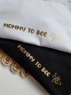 Koszulka ciążowa z nadrukiem Mommy to bee