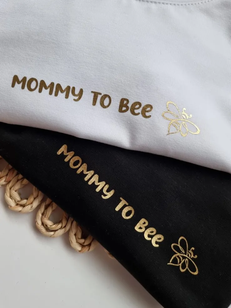 Koszulka ciążowa z nadrukiem Mommy to bee