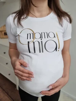 Koszulka ciążowa z nadrukiem O mama mia!