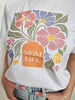 Koszulka damska kwiaty w wazonie mom life