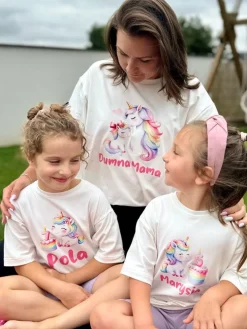 Koszulka damska z jednorożcami Dumna Mama