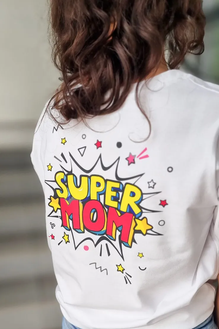 Koszulka damska z komiksowym motywem super mom