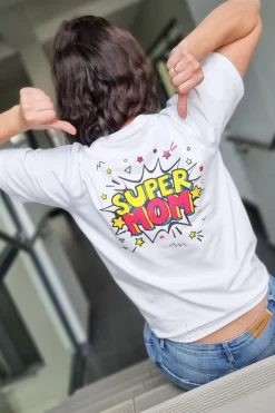 Koszulka damska z komiksowym motywem super mom