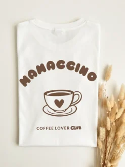 Koszulka damska z nadrukiem mamaccino coffee lover
