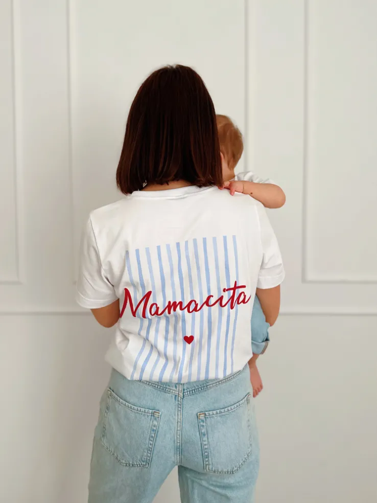 Koszulka damska z nadrukiem pasków Mamacita