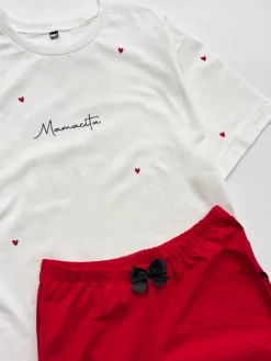 Koszulka damska z nadrukiem serduszek Mamacita