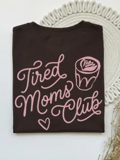 Koszulka damska z nadrukiem tired moms club