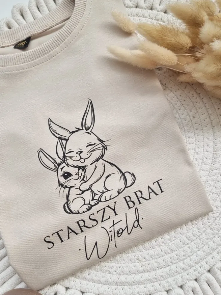 Koszulka dziecięca z króliczkami Starszy Brat