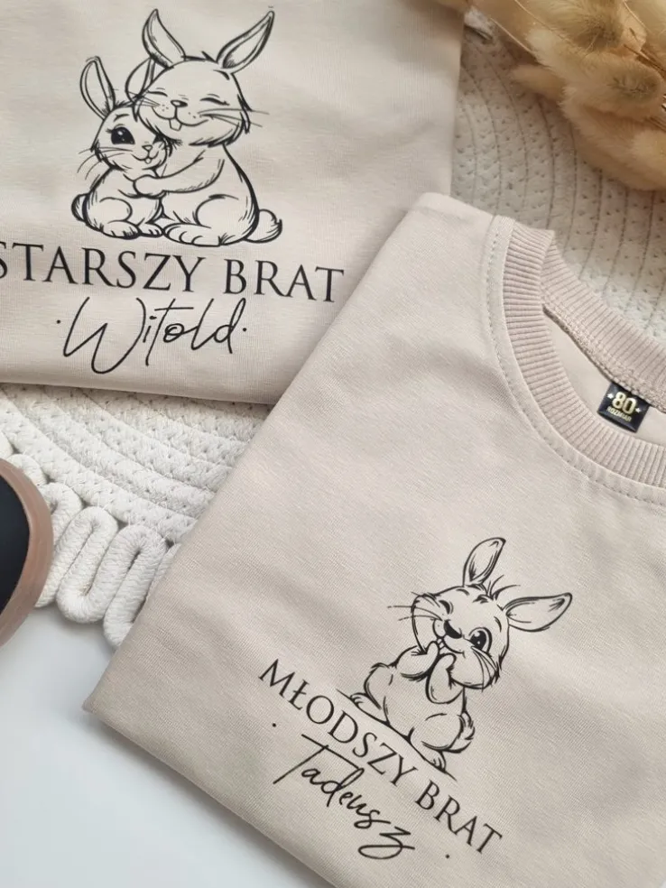 Koszulka dziecięca z króliczkiem Młodszy Brat