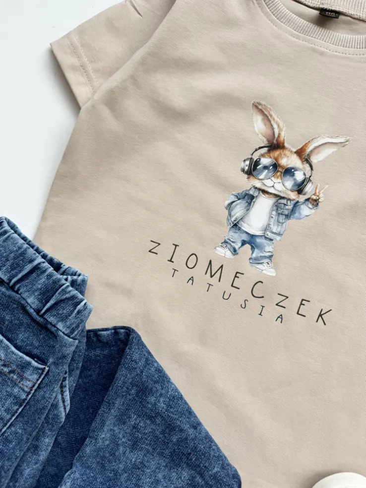 Koszulka dziecięca z króliczkiem ziomeczek tatusia