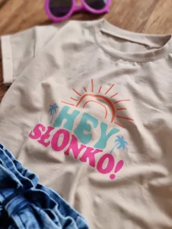 Koszulka dziecięca z nadrukiem hey słonko
