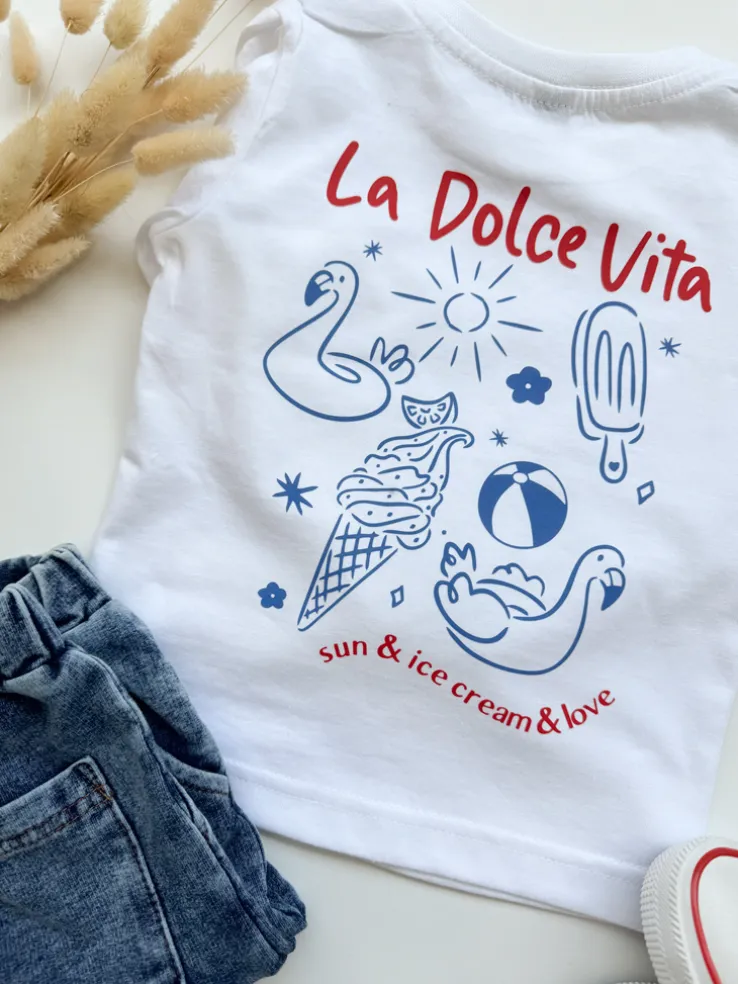 Koszulka dziecięca z nadrukiem la dolce vita