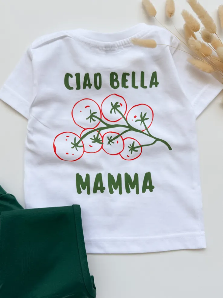 Koszulka dziecięca z nadrukiem ciao bella mamma