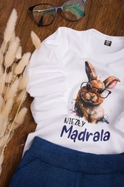 Koszulka dziecięca z nadrukiem króliczka niezły mądrala