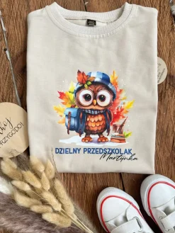 Koszulka dziecięca z sówką dzielny przedszkolak