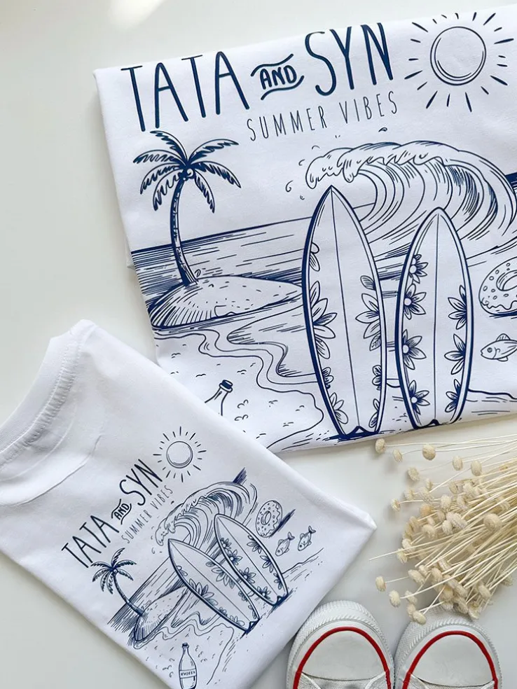Koszulka męska z nadrukiem Tatuś summer vibes