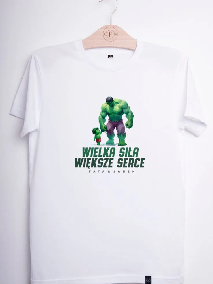 Koszulka męska z nadrukiem Wielka siła większe serce