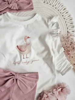 Koszulka z falbankami przy rękawach little baby goose