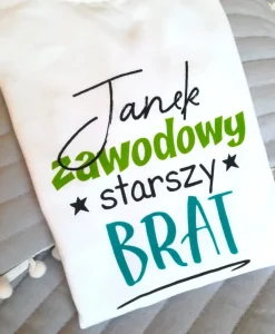 Koszulka z nadrukiem Zawodowy starszy brat + imię