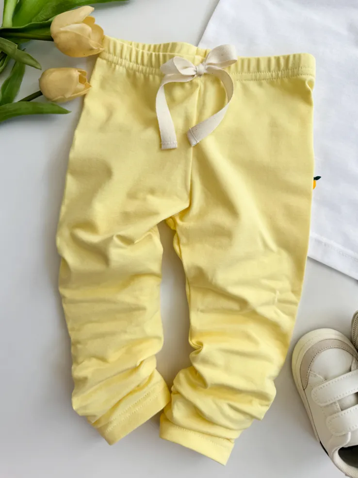 Legginsy dziecięce żółte