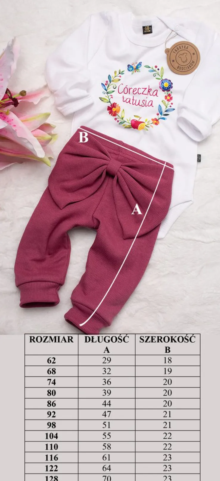 Legginsy niemowlęce prążkowane wrzosowe