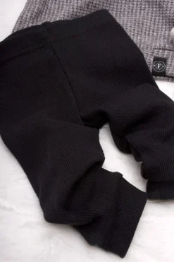 Legginsy niemowlęce prążkowane czarne