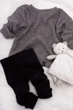 Legginsy niemowlęce prążkowane czarne