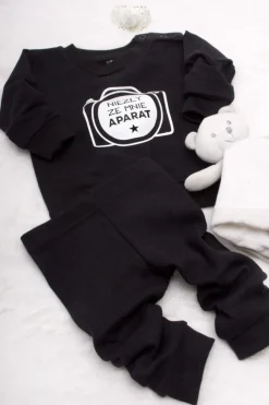 Legginsy niemowlęce prążkowane czarne