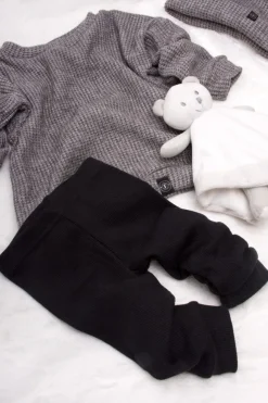 Legginsy niemowlęce prążkowane czarne