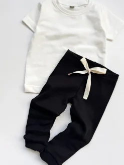 Legginsy niemowlęce prążkowane czarne