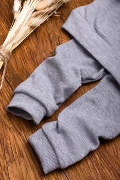 Legginsy niemowlęce prążkowane szare