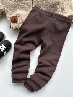 Legginsy niemowlęce prążkowane czekoladowe