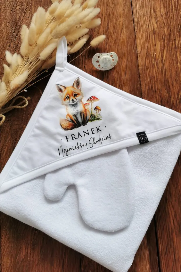 Okrycie kąpielowe leśni przyjaciele z imieniem