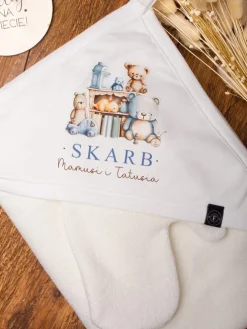 Okrycie kąpielowe z nadrukiem skarb mamusi i tatusia