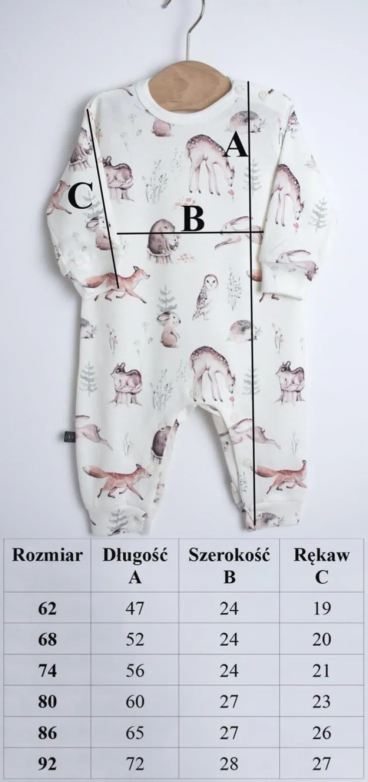 Pajac niemowlęcy bez stópek pszczoły