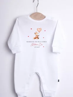 Pajac niemowlęcy lisek z balonikiem Mamusiu kocham Cię