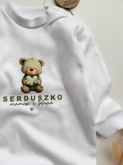 Pajac niemowlęcy miś serduszko mamusi i tatusia