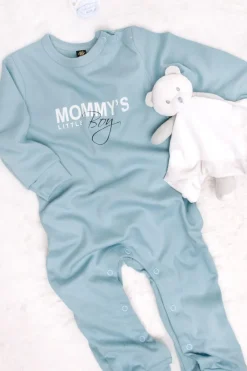 Pajac niemowlęcy niebieski z nadrukiem mommy’s little boy