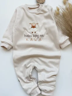 Pajac niemowlęcy z barankiem budzę lepiej niż kawa