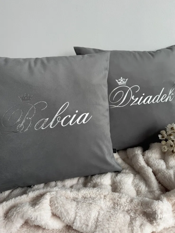 2pak poduszek welurowych Babcia & Dziadek