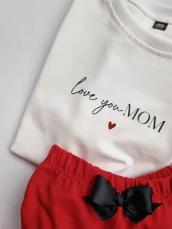 Piżama dziecięca z nadrukiem love you MOM
