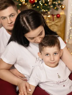 Piżama męska z nadrukiem choinki Wesołych Świąt