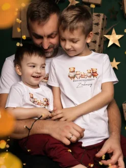 Piżama męska z nadrukiem rodziny misiów