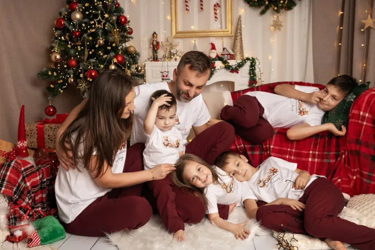 Piżama męska z nadrukiem rodziny misiów