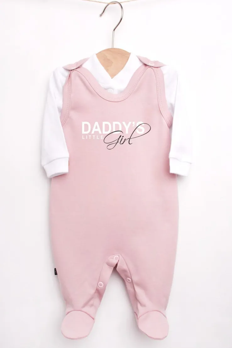 Śpiochy niemowlęce dla dziewczynki daddy’s little girl + kaftanik
