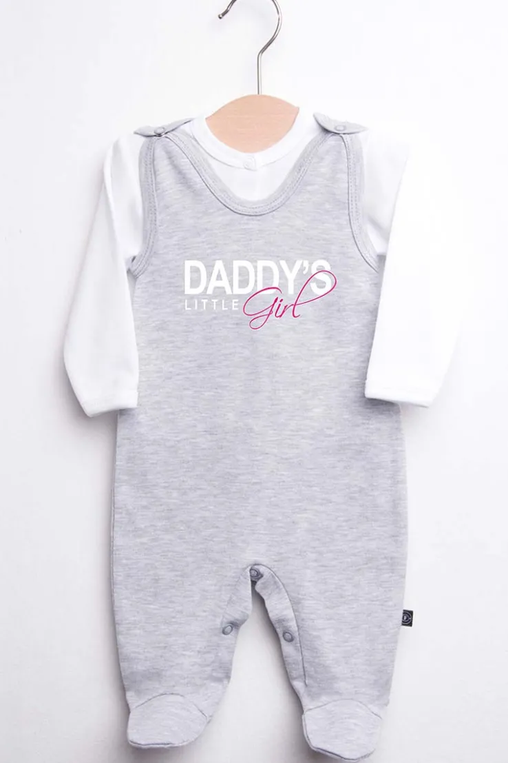 Śpiochy niemowlęce dla dziewczynki daddy’s little girl + kaftanik