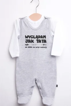 Śpiochy z nadrukiem wyglądam jak tata + kaftanik